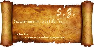 Sauerwein Zalán névjegykártya